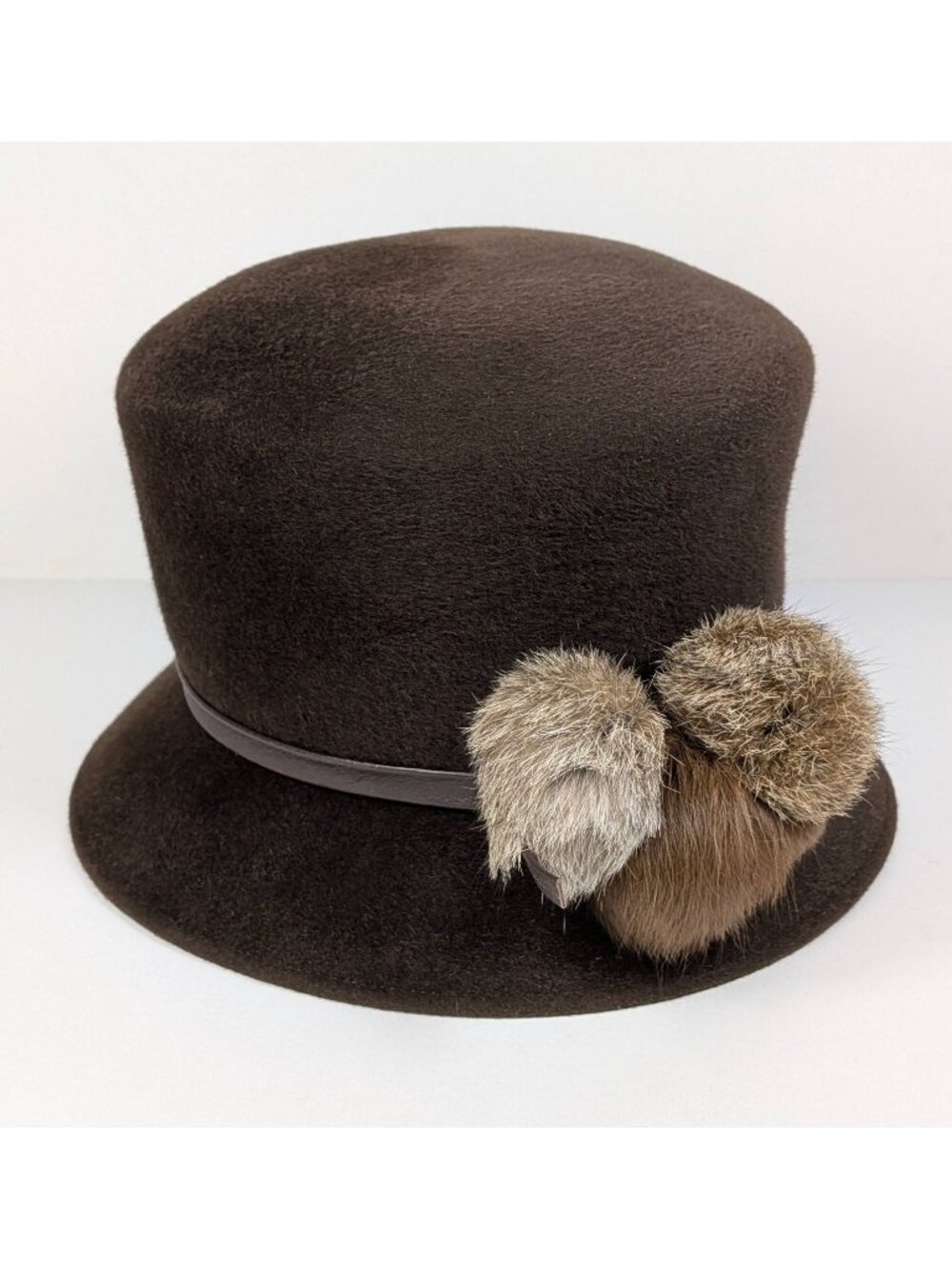 Vintage Peter Bettley of London 100% Rabbit Fur Brown Felt Women’s Ladies Hat
